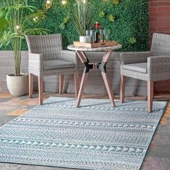 NuLOOM Hana Striped Geometric Outdoor Area Rug