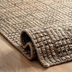 NuLOOM New Arrivals Veda Jute Checkered Basketweave