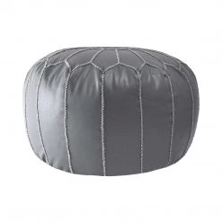 NuLOOM Classic Moroccan Faux Leather Filled Ottoman Pouf