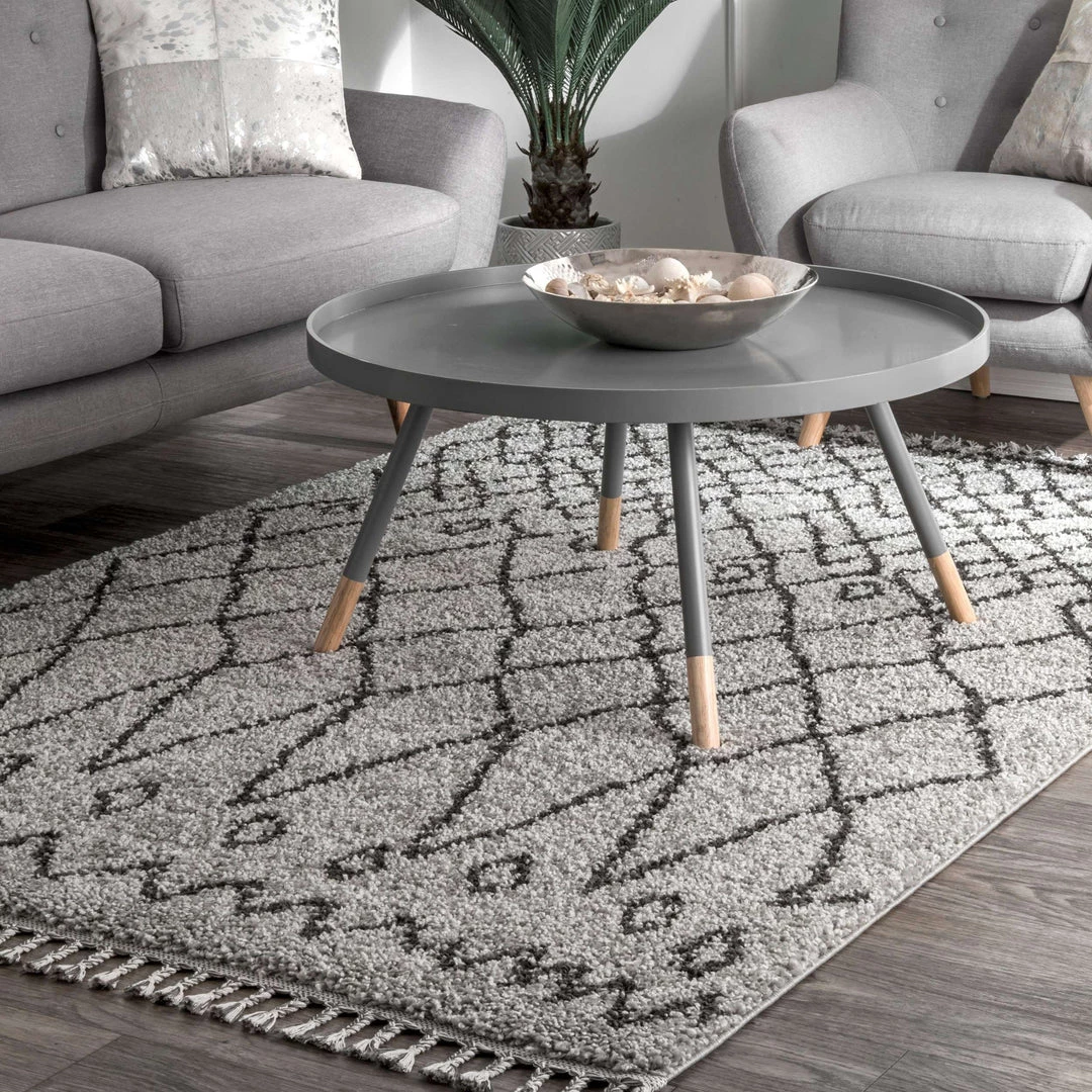 NuLOOM New Arrivals Valinda Moroccan Trellis Tassel Area Rug 2 NuLOOM New Arrivals Valinda Moroccan Trellis Tassel Area Rug