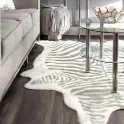 NuLOOM Alyssa Faux Zebra Cowhide Area Rug Bedroom