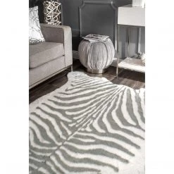 NuLOOM Alyssa Faux Zebra Cowhide Area Rug Bedroom