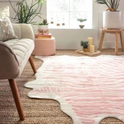 NuLOOM Alyssa Faux Zebra Cowhide Area Rug Bedroom