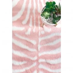 NuLOOM Alyssa Faux Zebra Cowhide Area Rug Bedroom