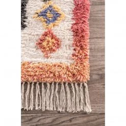 NuLOOM Tribal Diamond Gabbeh Tassel Area Rug