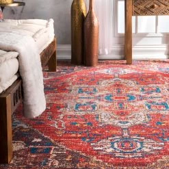 NuLOOM Vintage Siler Medallion Printed Area Rug 16 NuLOOM Vintage Siler Medallion Printed Area Rug