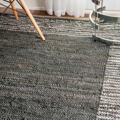 NuLOOM Runners Handwoven Solid Striped Border Neta 11 NuLOOM Runners Handwoven Solid Striped Border Neta