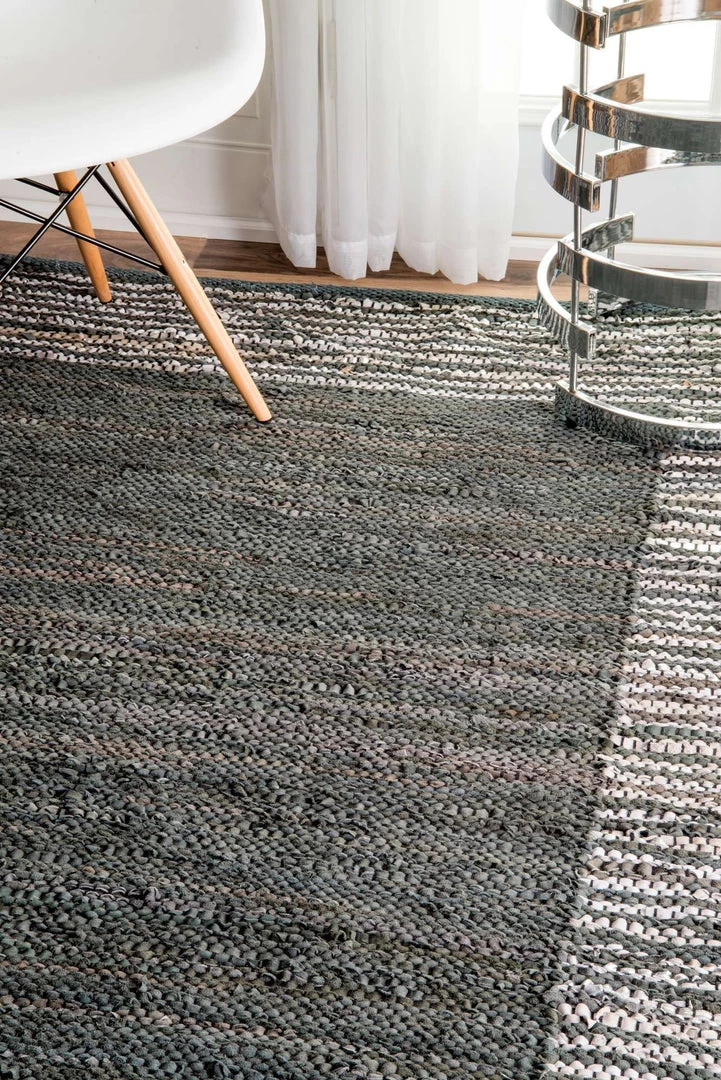 NuLOOM Runners Handwoven Solid Striped Border Neta 4 NuLOOM Runners Handwoven Solid Striped Border Neta