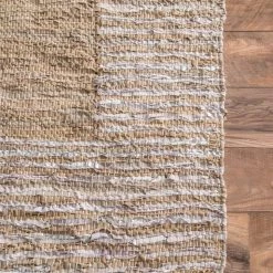 NuLOOM Runners Handwoven Solid Striped Border Neta 14 NuLOOM Runners Handwoven Solid Striped Border Neta