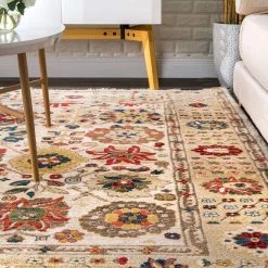 NuLOOM Vintage Arleen Floral Fringe Area Rug