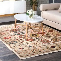 NuLOOM Vintage Arleen Floral Fringe Area Rug