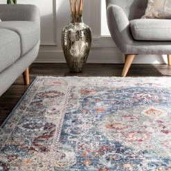 NuLOOM New Arrivals Vintage Glynn Medallion Fringe Area Rug