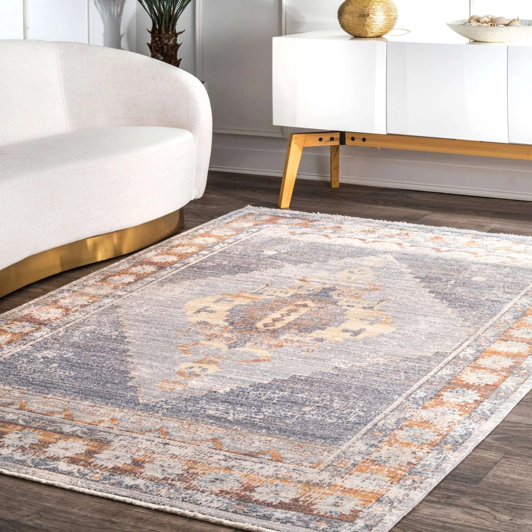 NuLOOM Vintage Karlie Medallion Fringe Area Rug 2 NuLOOM Vintage Karlie Medallion Fringe Area Rug