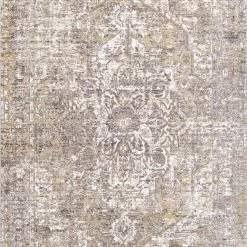 NuLOOM Vintage Brandy Medallion Fringe Area Rug
