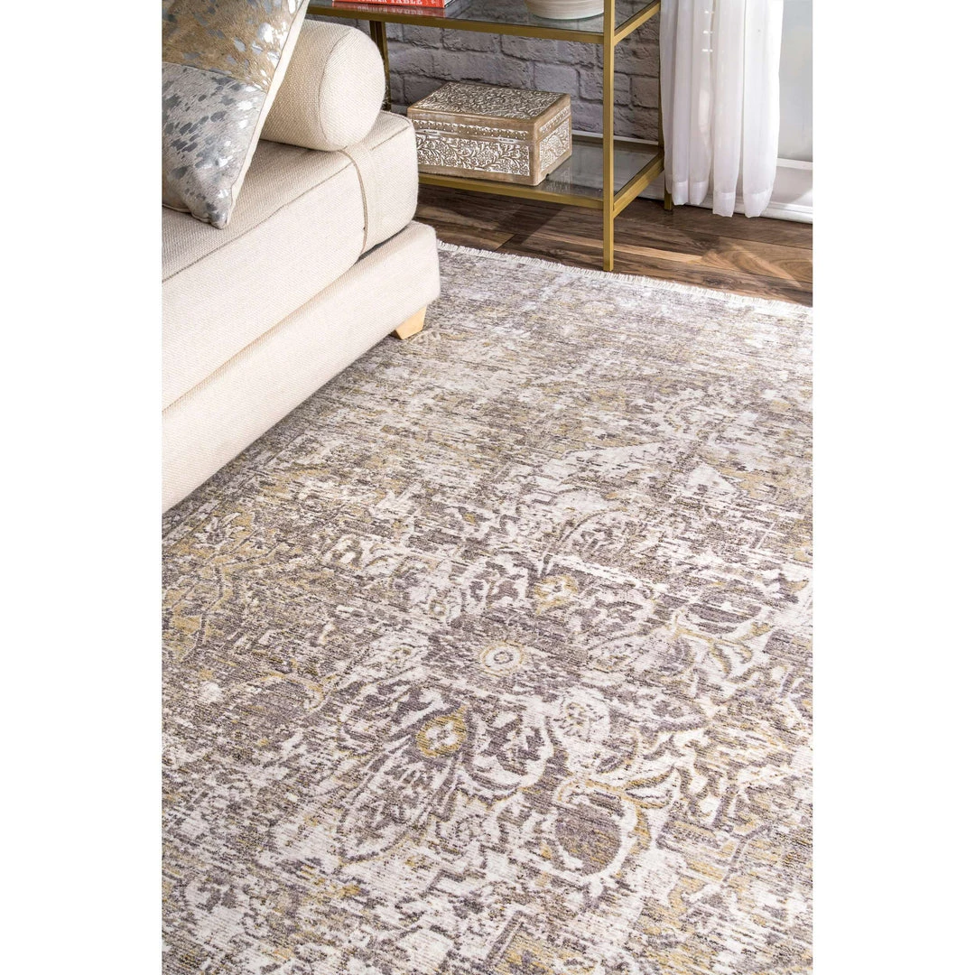 NuLOOM Vintage Brandy Medallion Fringe Area Rug 7 NuLOOM Vintage Brandy Medallion Fringe Area Rug
