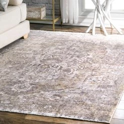 NuLOOM Vintage Brandy Medallion Fringe Area Rug