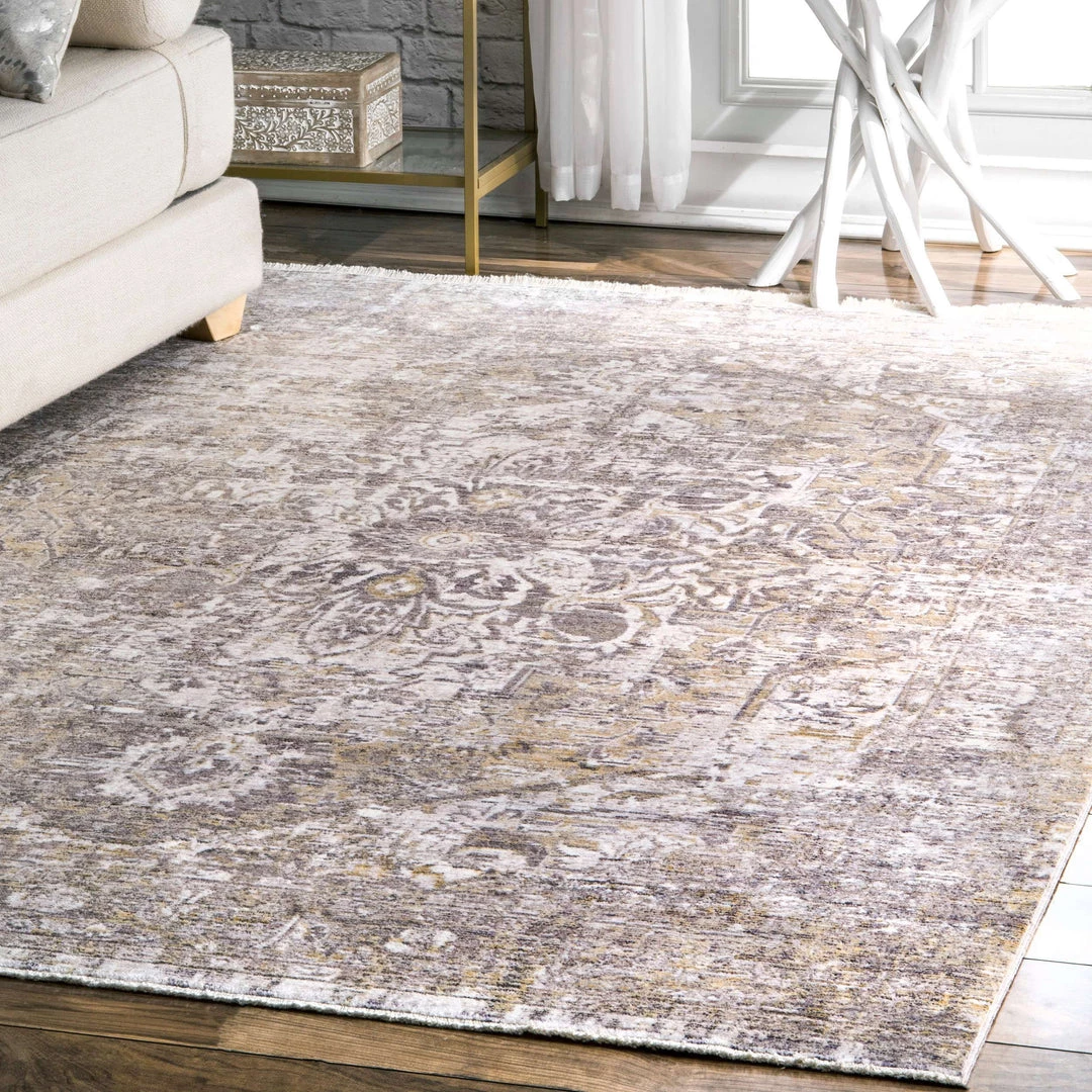 NuLOOM Vintage Brandy Medallion Fringe Area Rug 2 NuLOOM Vintage Brandy Medallion Fringe Area Rug