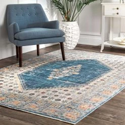 NuLOOM New Arrivals Vintage Sharron Medallion Fringe Area Rug