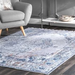 NuLOOM Vintage Danielle Medallion Fringe Area Rug