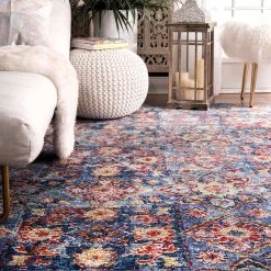NuLOOM Runners Vintage Floral Tiles Busby Area Rug
