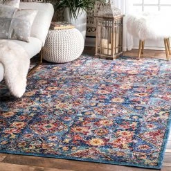 NuLOOM Runners Vintage Floral Tiles Busby Area Rug