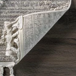 NuLOOM Skylar Textured Cable Trellis Tassel Area Rug