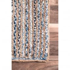 NuLOOM Hand Braided Striped Dara Jute