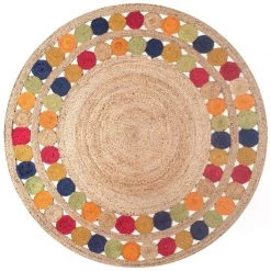 NuLOOM Denita Circles Border Jute Bedroom