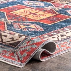 NuLOOM Serra Printed Cartouche Totem Flatweave