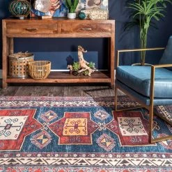 NuLOOM Serra Printed Cartouche Totem Flatweave