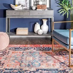 NuLOOM Gertrude Printed Tribal Atrium Flatweave Medium