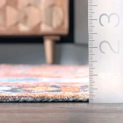 NuLOOM Fionella Printed Timeworn Medallion Flatweave