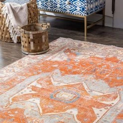 NuLOOM Jessamin Printed Winged Heraldry Flatweave Medium