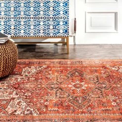 NuLOOM New Arrivals Samina Printed Starburst Medallion Flatweave