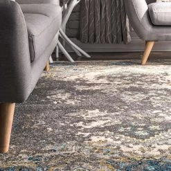 NuLOOM Distressed Diamond Medallion Delena