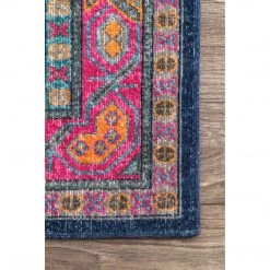 NuLOOM Vintage Bordered Medallion Adame Area Rug
