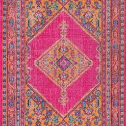 NuLOOM Vintage Bordered Medallion Adame Area Rug