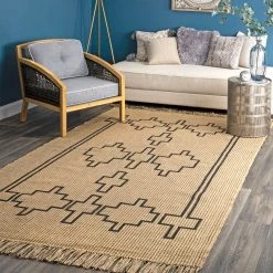 NuLOOM New Arrivals Kamilah Geometric Jute Area Rug