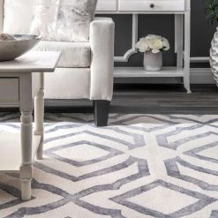 NuLOOM Hand Looped Baggett Area Rug Contemporary