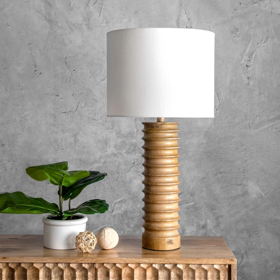 NuLOOM New Arrivals Canton 25" Wood Table Lamp 3 NuLOOM New Arrivals Canton 25" Wood Table Lamp