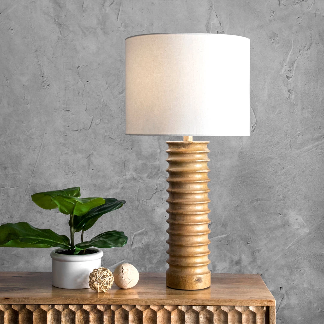 NuLOOM New Arrivals Canton 25" Wood Table Lamp 2 NuLOOM New Arrivals Canton 25" Wood Table Lamp