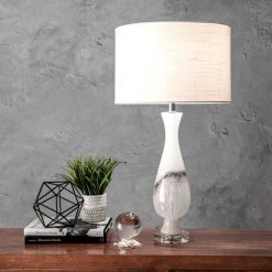 NuLOOM New Arrivals Dayton 30" Glass Marbleized Table Lamp