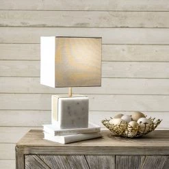NuLOOM Newell 17" Plated Marble Cube Table Lamp New Arrivals