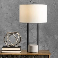 NuLOOM Bryant 24" Cement & Iron Table Lamp Lighting