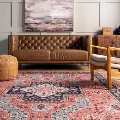 NuLOOM New Arrivals Amber Machine Washable Floral Aztec Area Rug