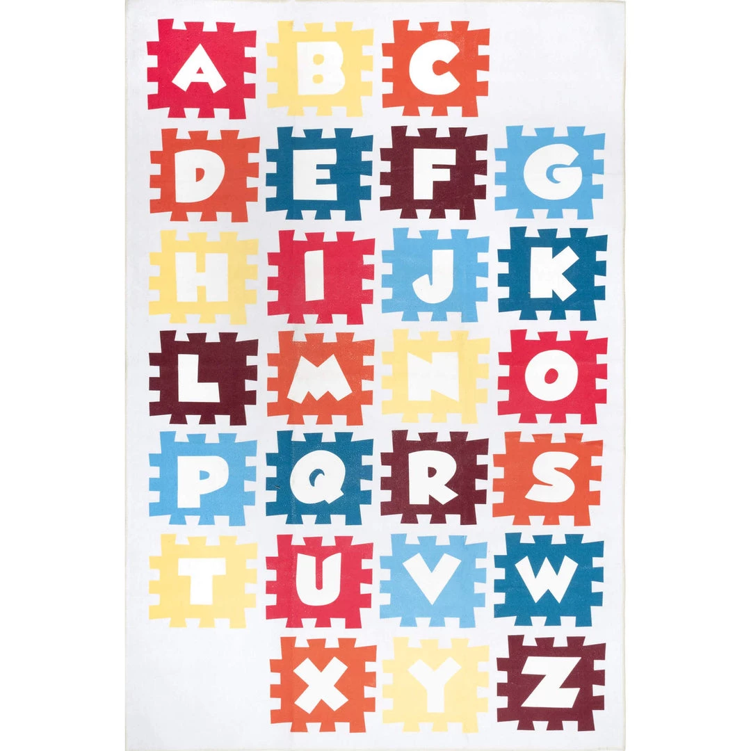 NuLOOM Kayden Alphabet Jigsaw Kids Washable Area Rug 1 NuLOOM Kayden Alphabet Jigsaw Kids Washable Area Rug