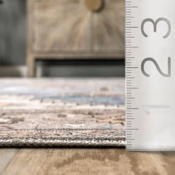 NuLOOM New Arrivals Gracie Machine Washable Distressed Medallion Area Rug