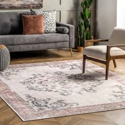 NuLOOM Layna Machine Washable Distressed Vintage Area Rug