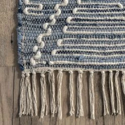 NuLOOM New Arrivals Salley Hand Woven Cotton-Blend Textured Coastal Tassel Area Rug