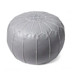 NuLOOM Handmade Moroccan Leather Filled Ottoman Pouf
